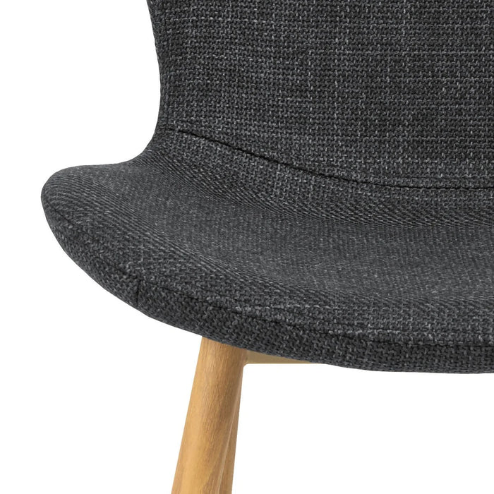 Louka Fabric Dining Chair, Charcoal - Oak