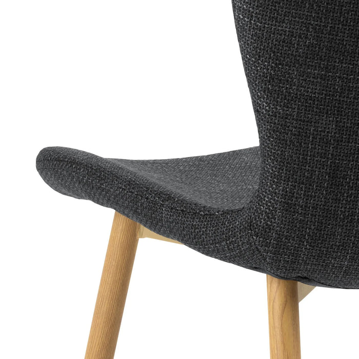 Louka Fabric Dining Chair, Charcoal - Oak