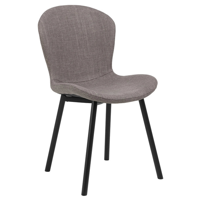 Louka Fabric Dining Chair - Grey - Black