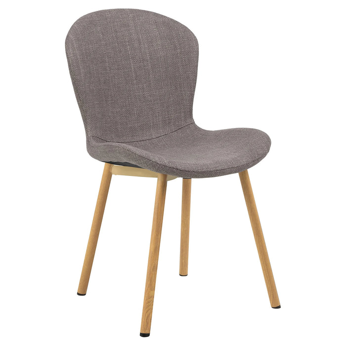 Louka Fabric Dining Chair - Grey - Oak