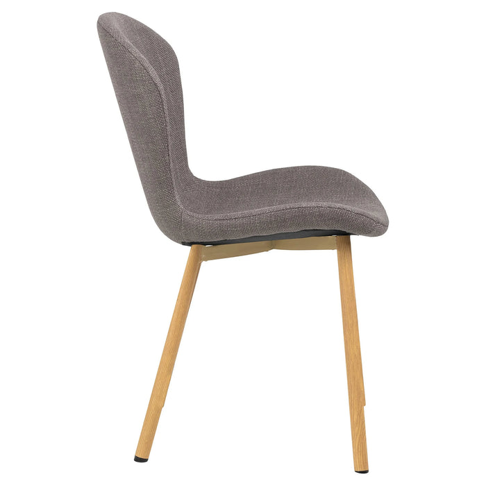 Louka Fabric Dining Chair - Grey - Oak