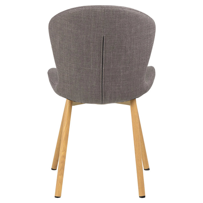 Louka Fabric Dining Chair - Grey - Oak
