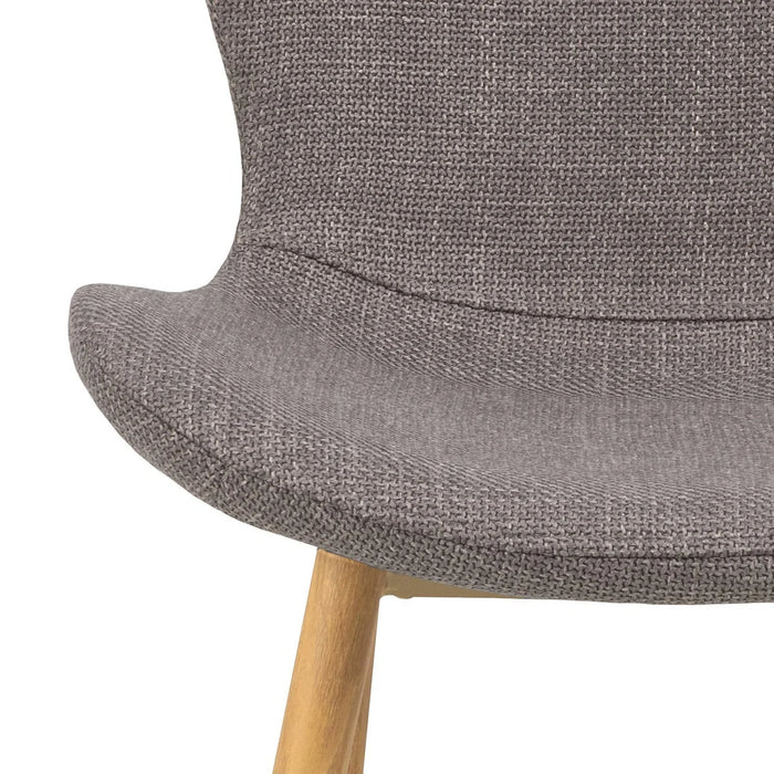 Louka Fabric Dining Chair - Grey - Oak