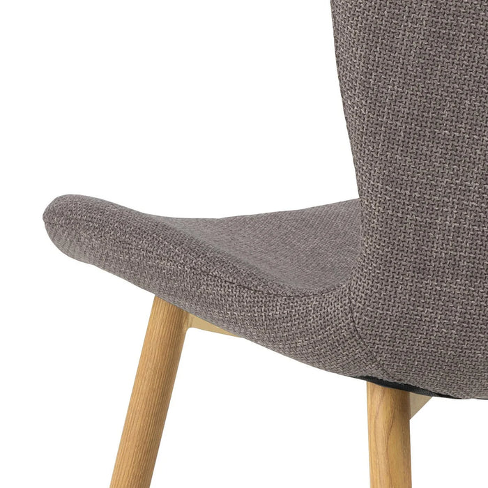 Louka Fabric Dining Chair - Grey - Oak