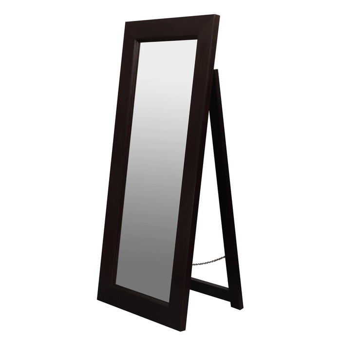 Nevada Rectangular Floor Stand Mirror - Chocolate