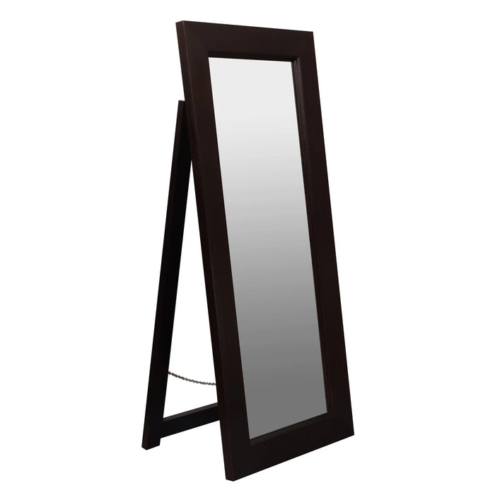 Nevada Rectangular Floor Stand Mirror - Chocolate