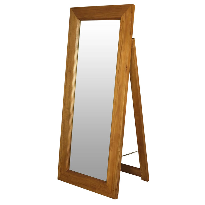 Nevada Rectangular Floor Stand Mirror - Light Pecan