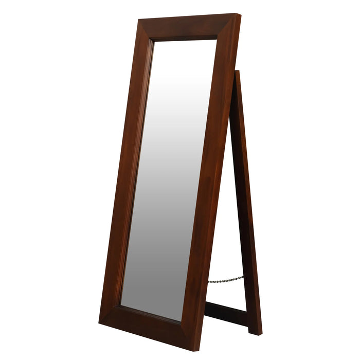 Nevada Rectangular Floor Stand Mirror - Mahogany