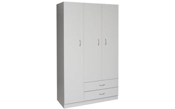 Mira 3 Door Wardrobe, White