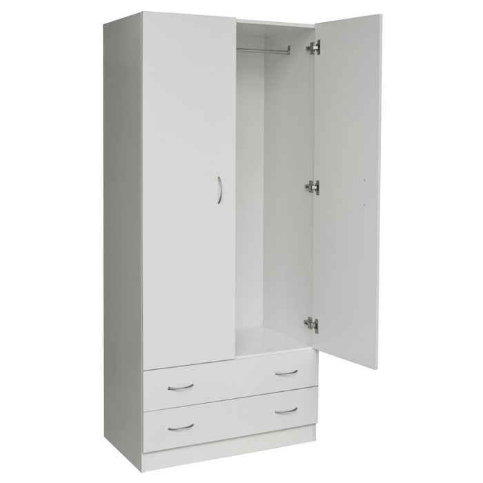 Rivan 2 Drawer  Robe White