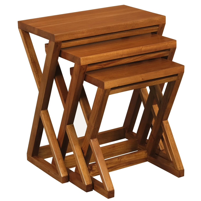 Manhattan Nesting Tables Set of 3 - Light Pecan