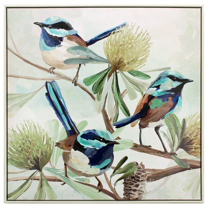 Fairy Wren Trio Painting 13-12