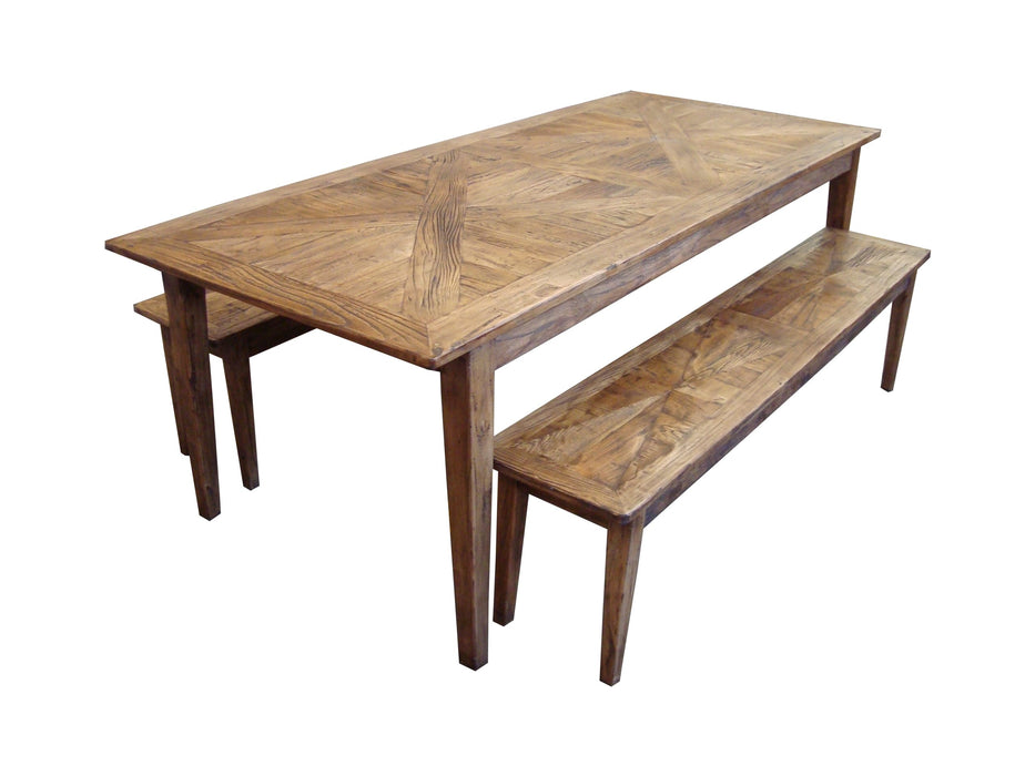 Parquetry Recycled Elm Table