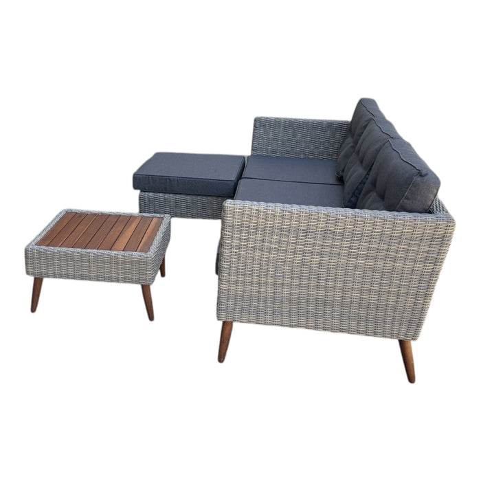 4 Seater Byron Timber Wicker with Coffee Table Lounge Set