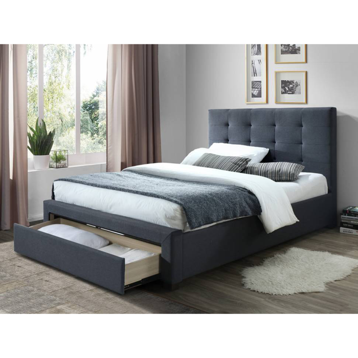 Dark Grey Roda Tufted Upholstered Bed