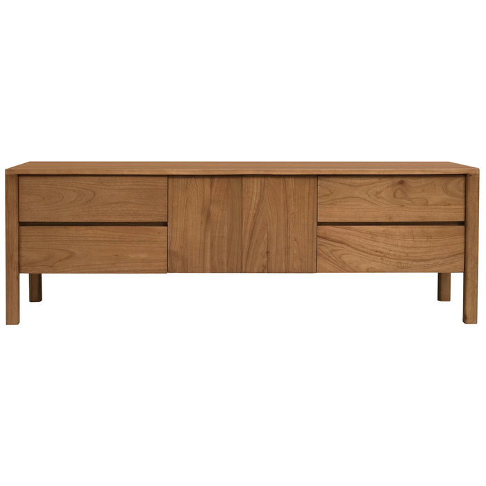 Adelle 1.8m Entertainment Unit - Solid Mindi Wood / Natural