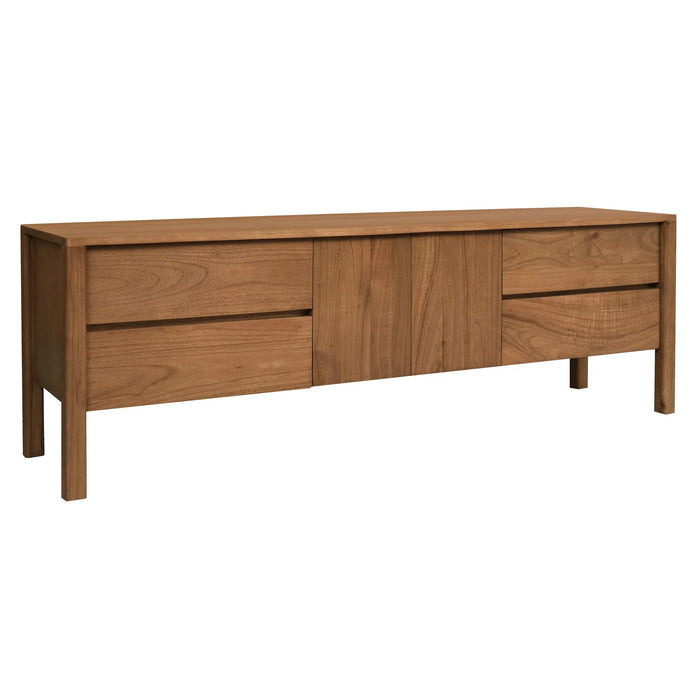 Adelle 1.8m Entertainment Unit - Solid Mindi Wood / Natural