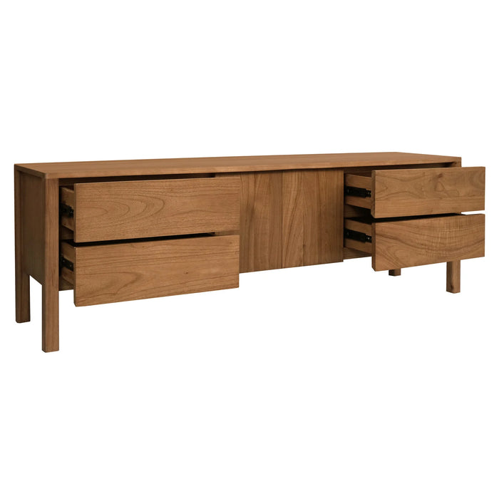 Adelle 1.8m Entertainment Unit - Solid Mindi Wood / Natural