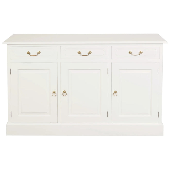 Blaxland 1.45m White 3 Door 3 Drawer Buffet, Sideboard