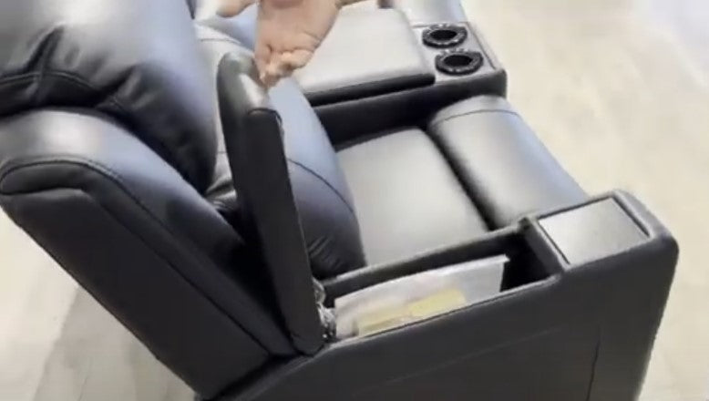 Ariana 4 Seater Recliners Black Leather Theatre Lounge