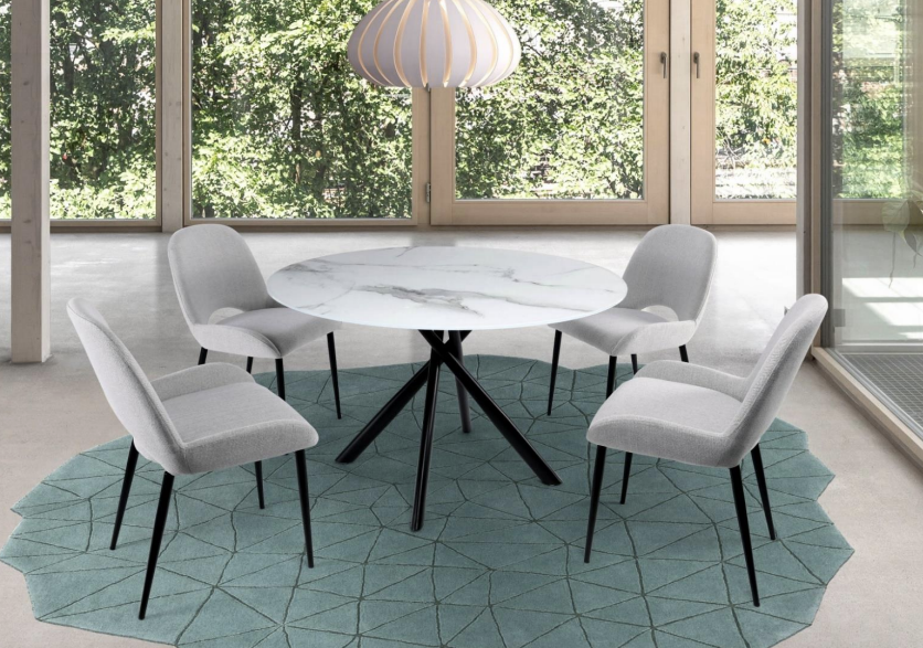 Taylor Light Grey Fabric Dining Chair