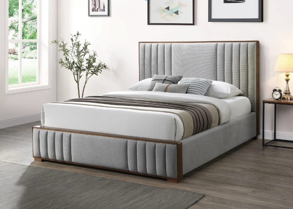 Granava Queen Bed - Grey Upholstery