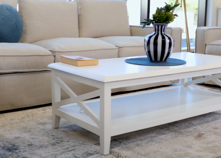 Hampton 1.2m White Rectangular Coffee Table