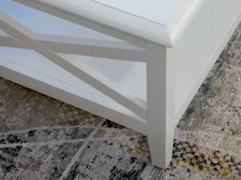 Hampton 1.2m White Rectangular Coffee Table