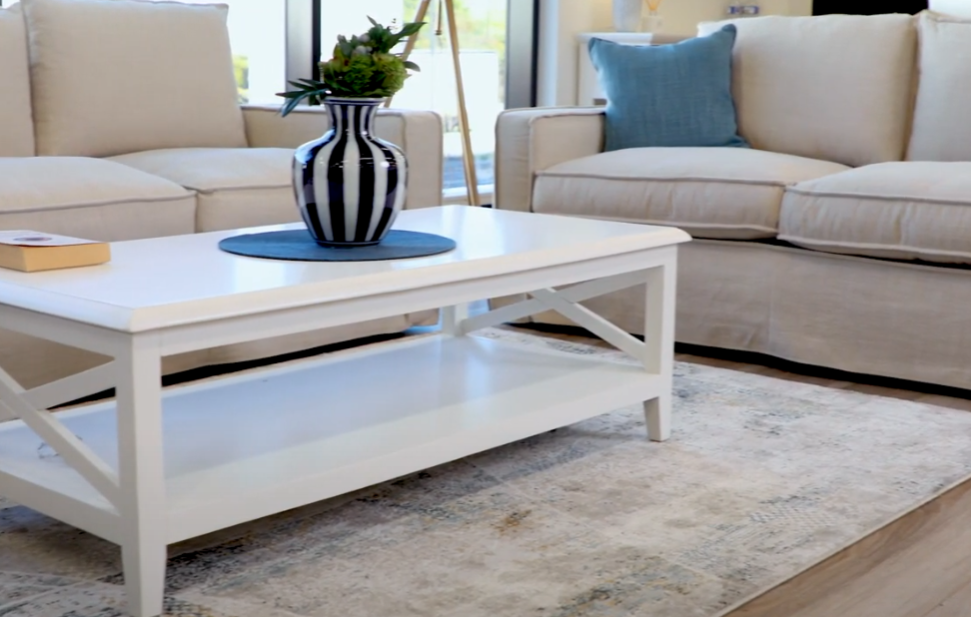 Hampton 1.2m White Rectangular Coffee Table