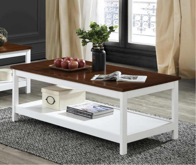 Lismore 1.2m Timber Coffee Table - Walnut White