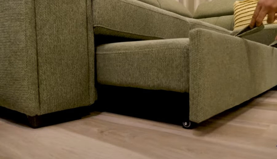 Linden 5 Seater Fabric Corner Sofa Bed with Chaise