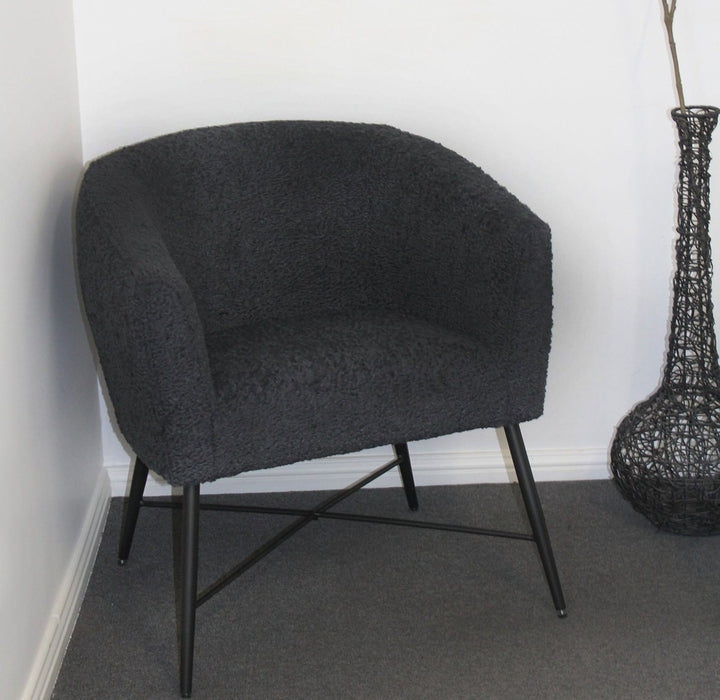 Byron Accent Chair Morgan USA Sheep Wool Shadow
