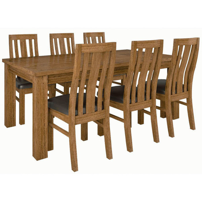 6 Seater Mountain Ash Rectangular Dining Table & Chair Set