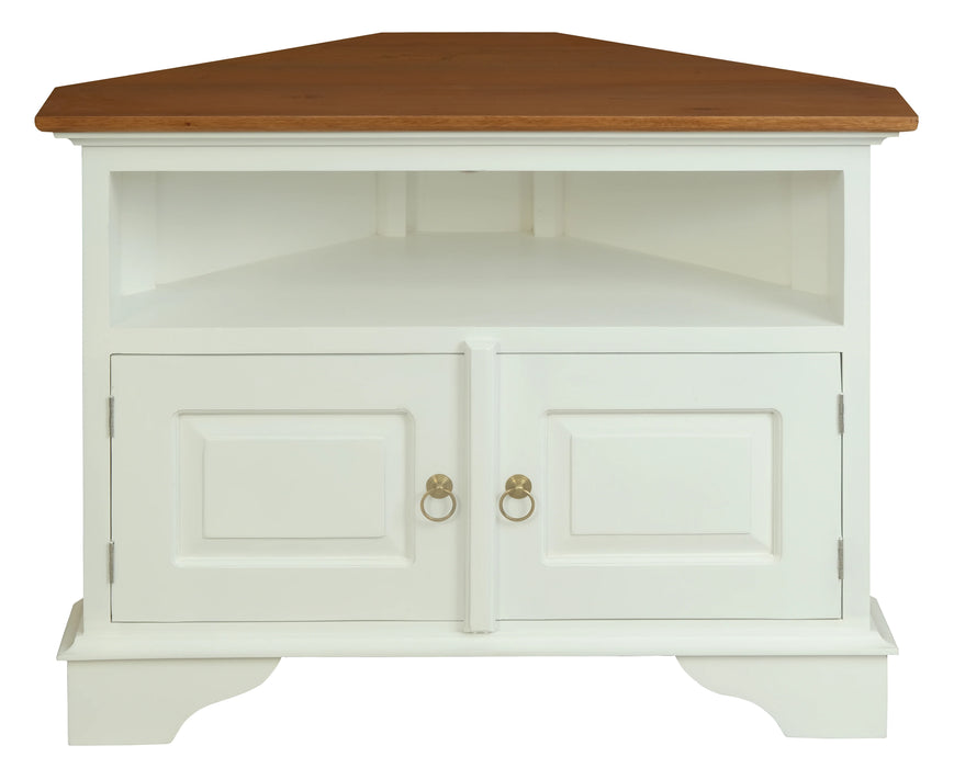 Tasmania 90cm Corner Tv Stand- White Pecan