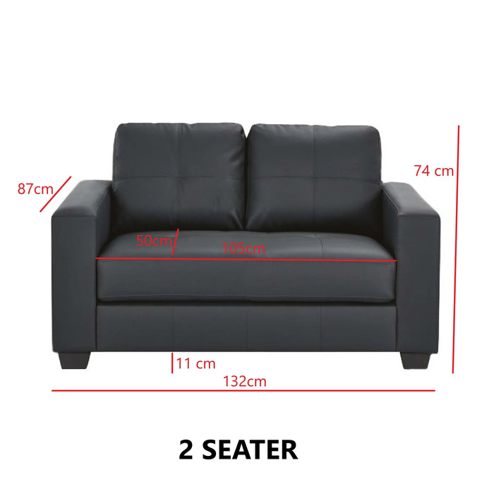 2 Seater Bianca Faux Leather Sofa - Fire Resistant