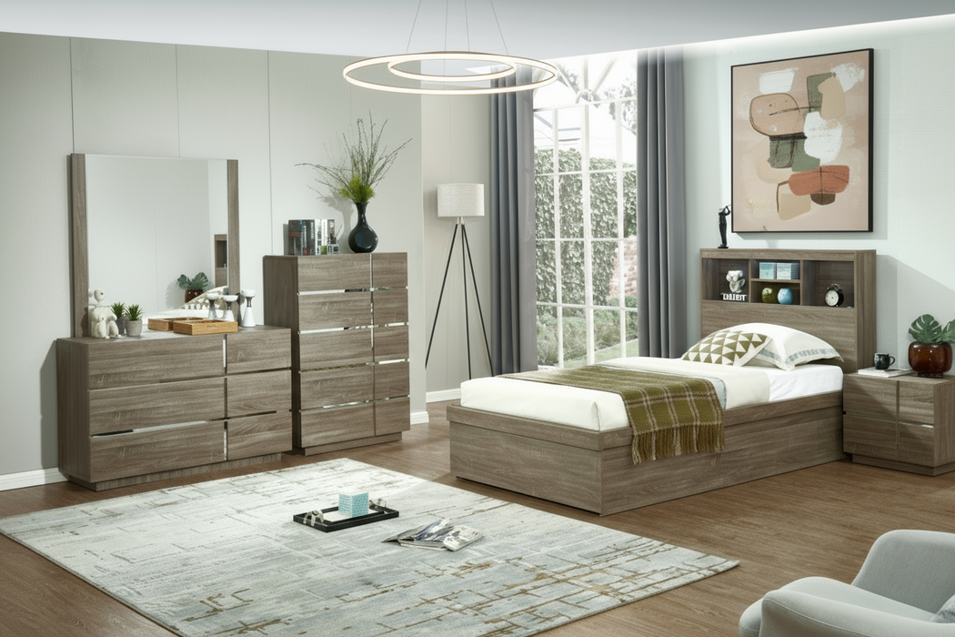 Victoria Bed with Gas Lift Storage, Oak