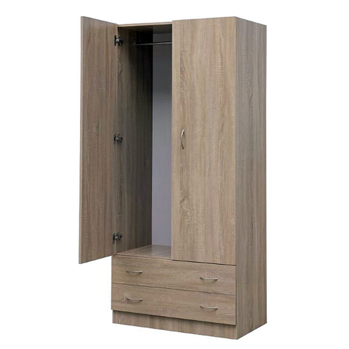 Mission 2 Drawer Robe Light Oak