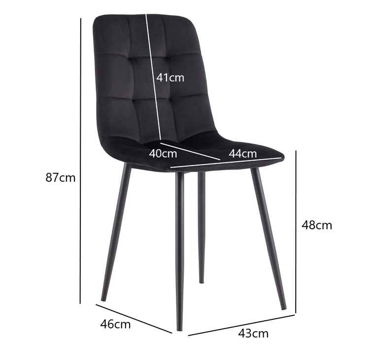 Black Foran Velvet Dining Chair