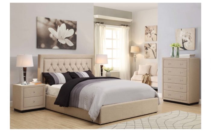 Nelson Fabric Bed - Options: 2 Colours