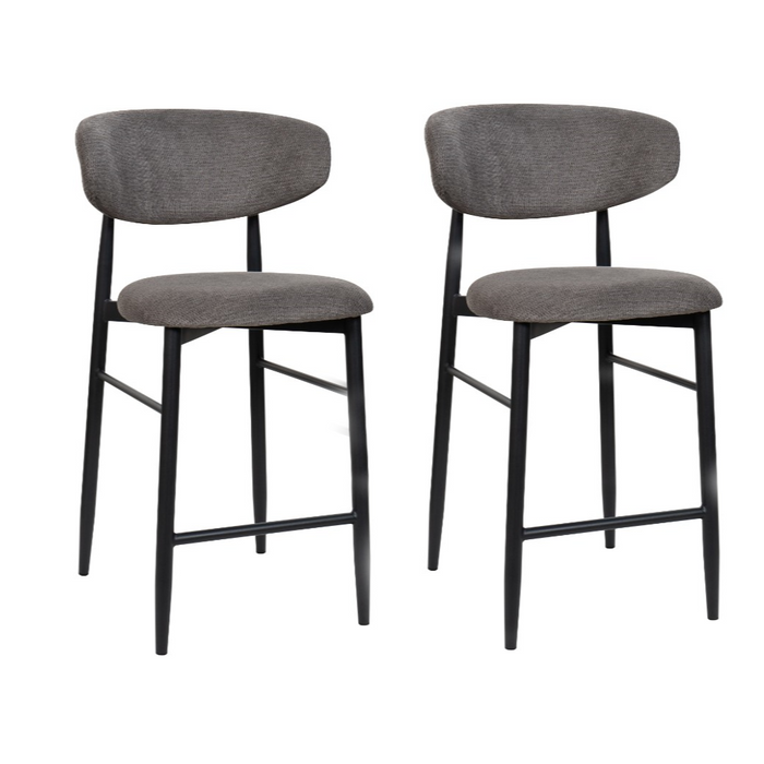 Lusita Set of 2 Upholstered High-Back Bar Stool