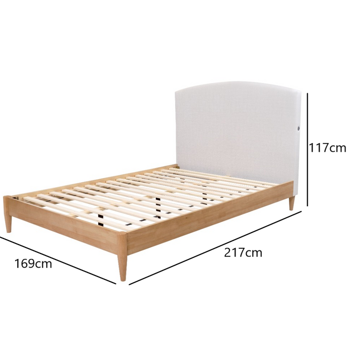 Tilda Queen Bed Frame with Phone Charger, Sandstone