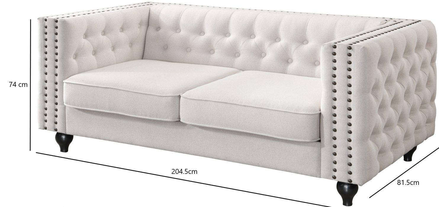 Mariva 5 Seater Sofa Set - Natural Fabric