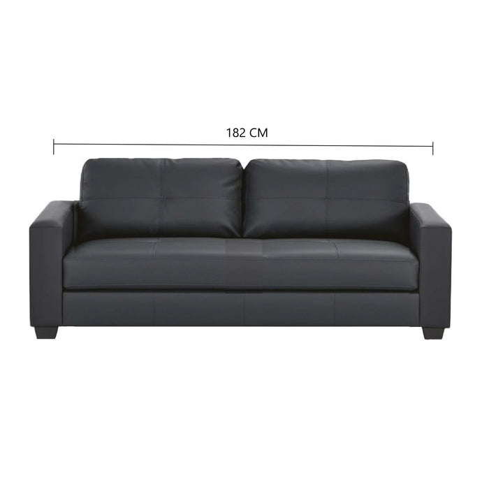 3 Seater Bianca Faux Leather Sofa - Fire Resistant