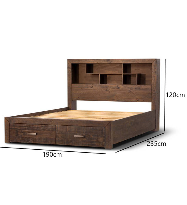 Sedona King Timber Bed with Storage