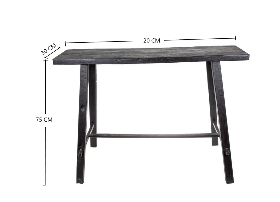 Bella 1.2m Wood Console - Black