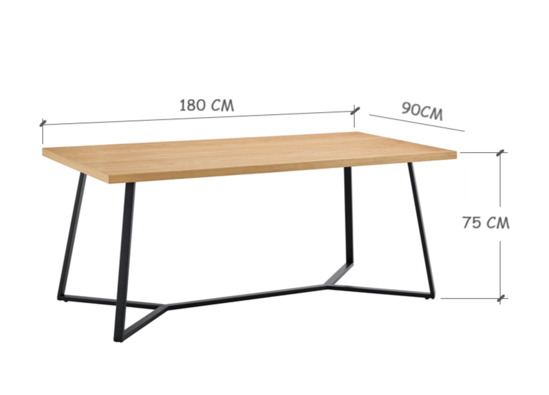 Alisa 1.8m Rectangular Dining Table