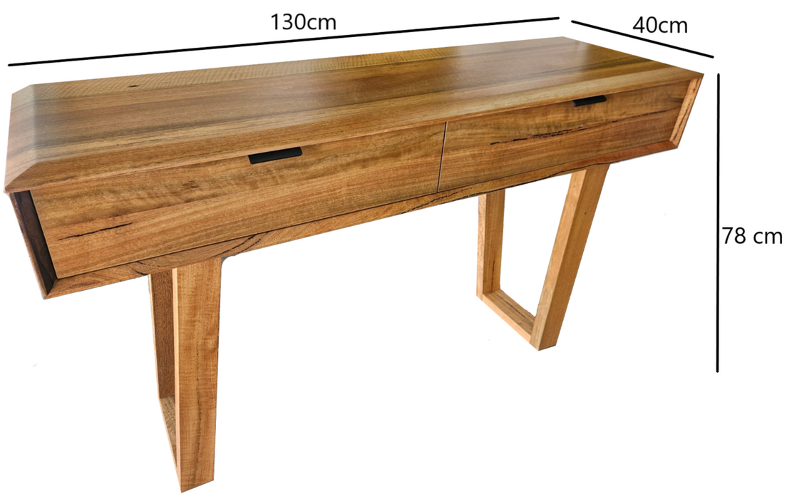 Galway 1.2m 2 Drawer Console Table - Marri Wood