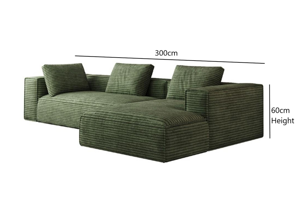 Greenland L Shape Fabric Sofa - Green