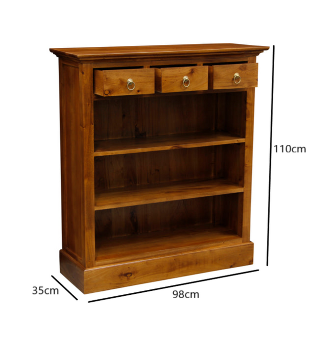 Tasmania 3 Drawer Timber Bookcase