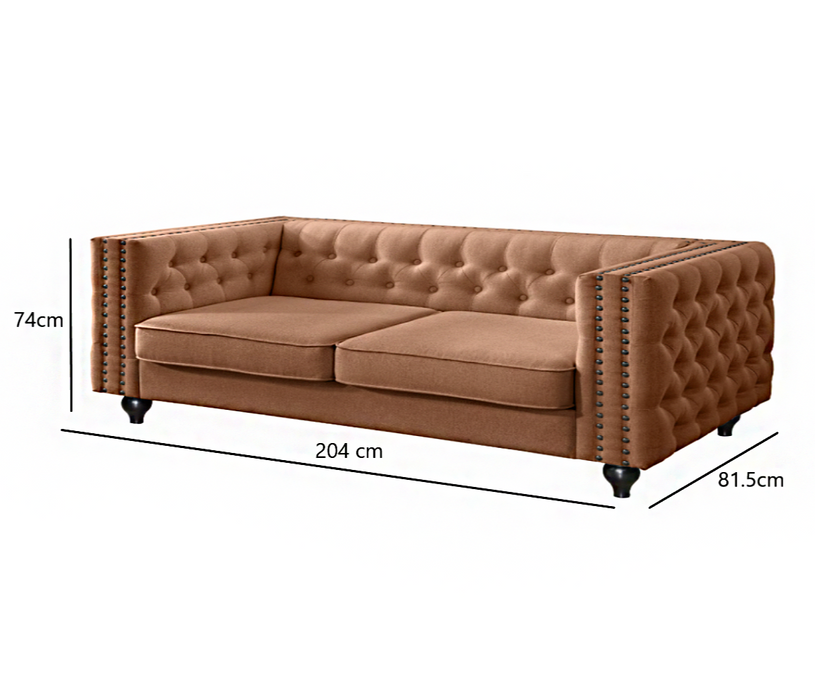 Mariva 3 Seater Sofa Set - Tan